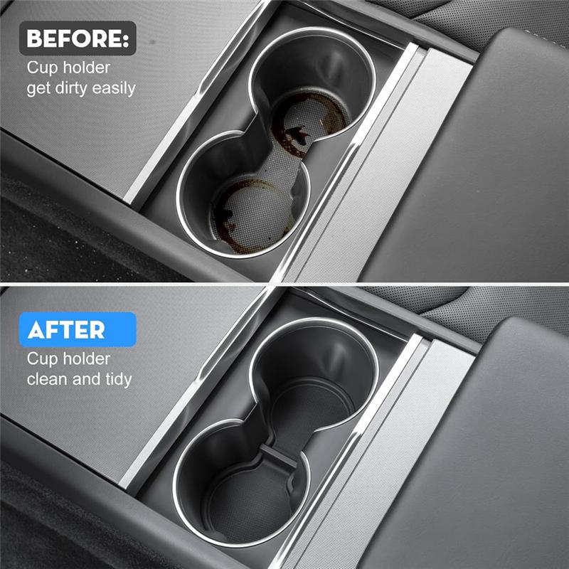 For Tesla Model Y Juniper 2025 Door Side Pocket Storage Box+ Water Cup Holder Mat Interior Accessories