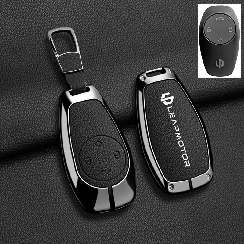 

Car Remote Key Case Cover For Leapmotor C16 C11 C10 C01 B10 T03 S01 Type Zinc Alloy Leather Protector Auto Keychain Accessories