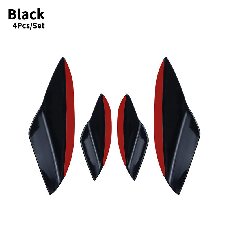 4Pcs Rubber Car Front Bumper Lip Protector Universal Rear Diffuser Black Carbon Fiber Spoiler Splitter Wing Protection Guard