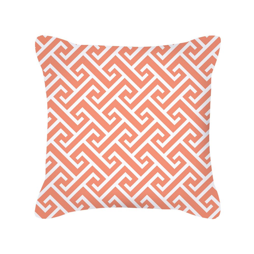 Furniture Life Peach Skin Velvet Pillow Cover Nordic Style Geometric Pattern Office Sofa Cushion Cover