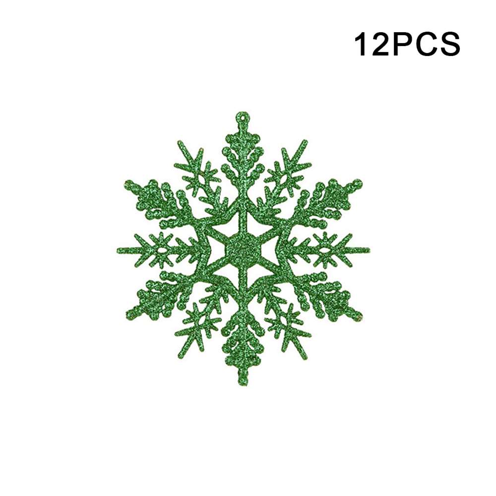 12pcs/set Simulation Snowflakes with Hole Christmas Tree Hanging Ornament Xmas Fake Snowflakes 2025 Navidad New Year Party Decor