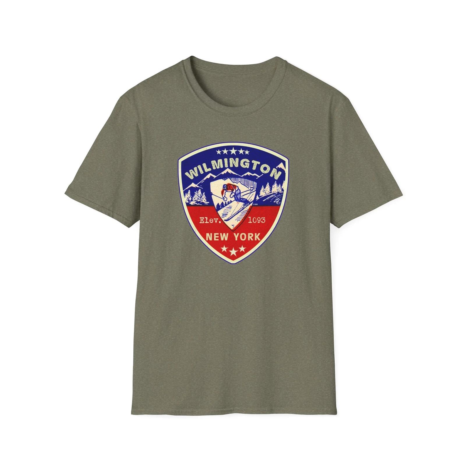 Wilmington New York Unisex T-Shirt Gift Softstyle Ski Skiing NY Souvenir M