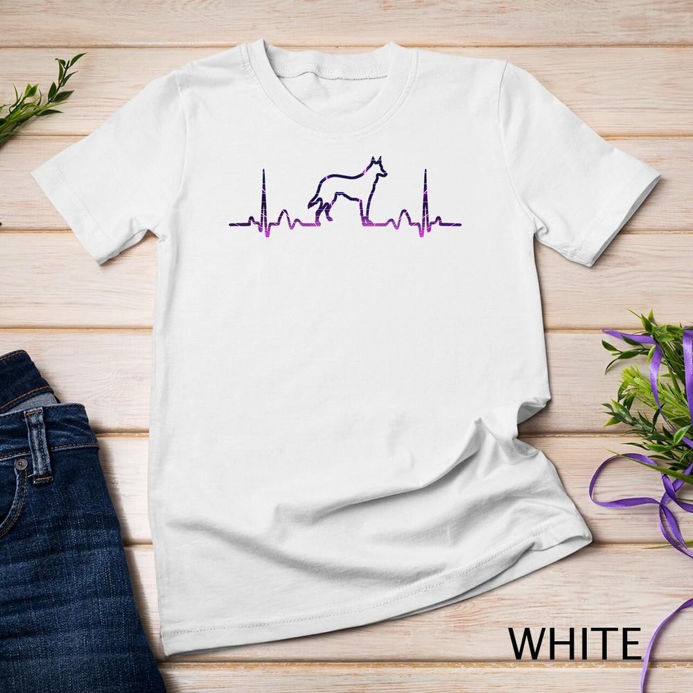 German Shepherd Dog Heartbeat Funny Dog Gift Unisex T-shirt