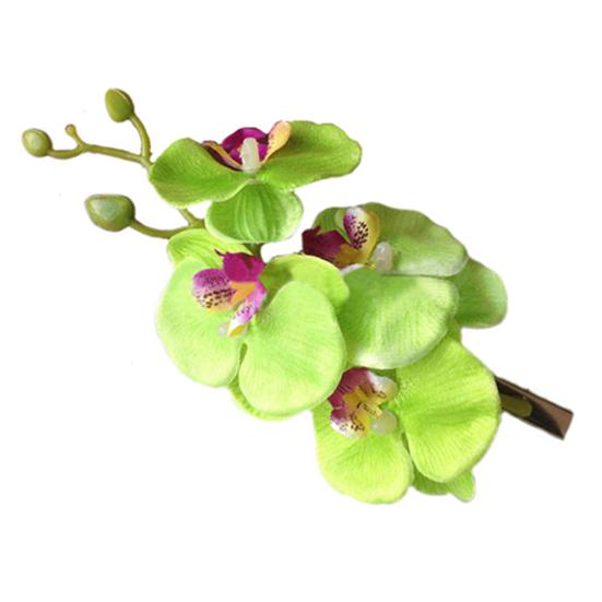 Fashion Women's Fake Phalaenopsis Flower Hair Clip Bridal Wedding Hair Accessory