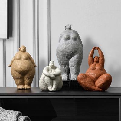 İskandinav Şişman Kadın Dekorasyonu Oturma Odası Ev Reçine El Sanatları Karakter Soyut Modern Sanat Dekorasyonu