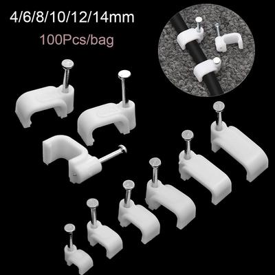 Electrical Fittings Wire Management Fixing Steel Nails Fixer Holder Organizer Clamp Cable Clip