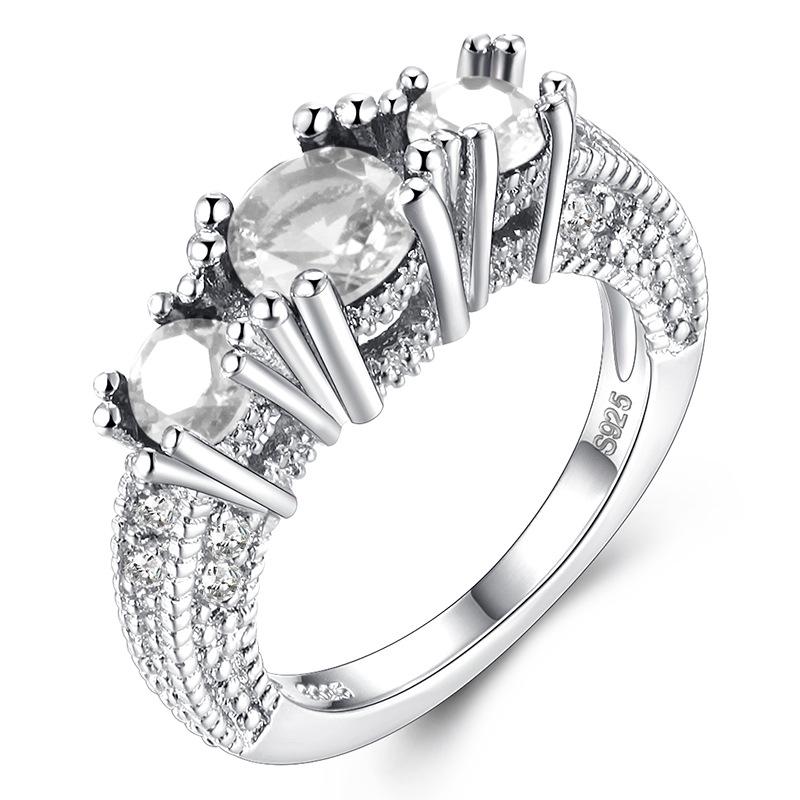Weißer Schneeflocken Zirkon Ring Damenschmuck Geschenk