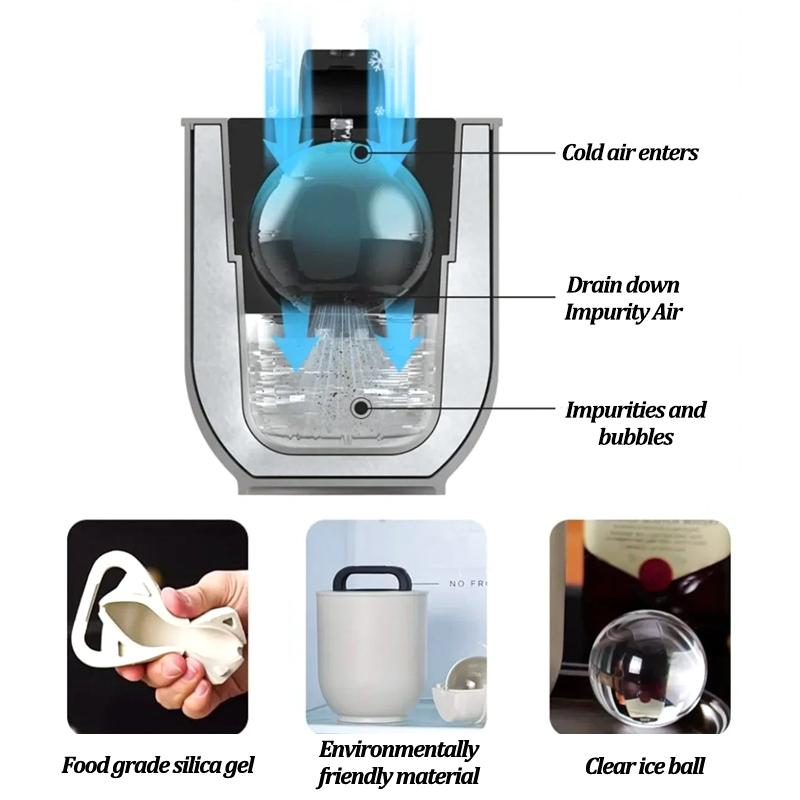Silikon Anti-Schmelz Eisballform Sommer Klare Eiswürfelbehälter für Whiskey Cocktails Saft Keine Blasen DIY Eisballmacher
