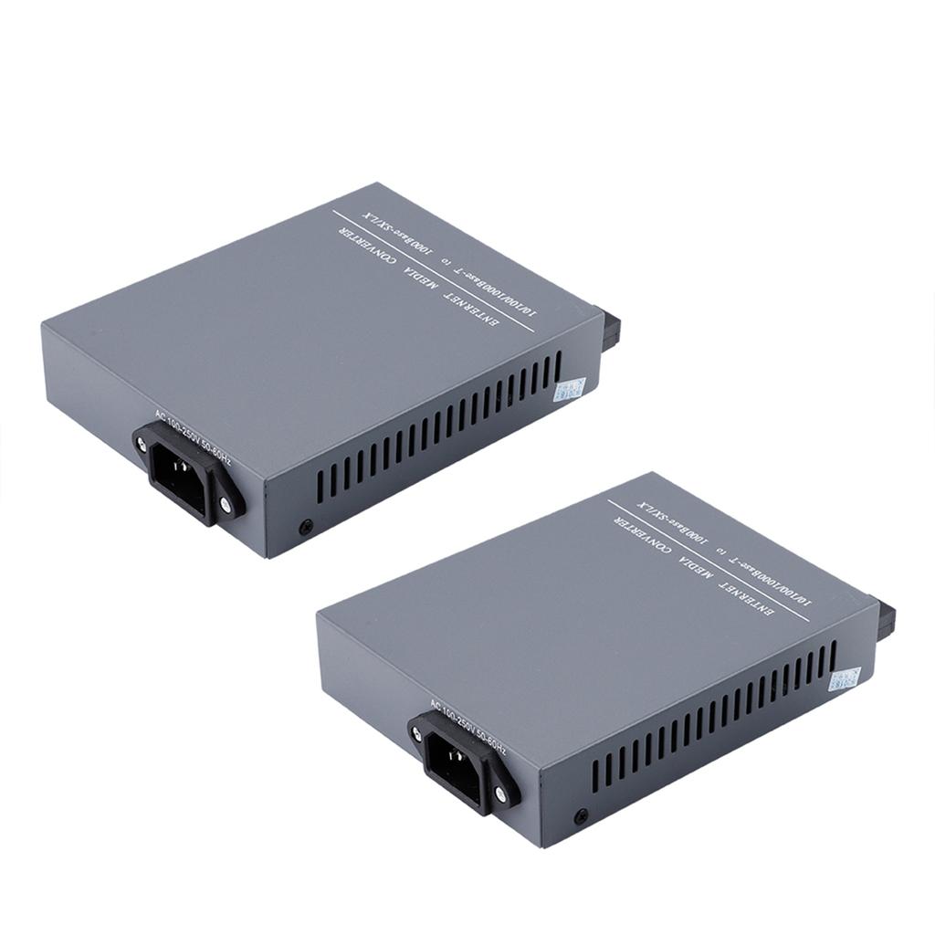 2PCS SC10 100 1000M Gigabit Fiber Media Converter AC100 250V