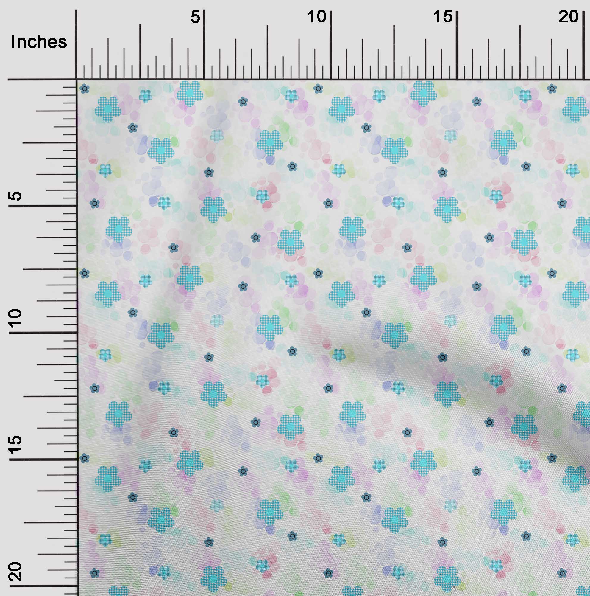 

OneOone Cotton Flex Fabric Dot & Floral Floral Тканина з принтами на ярді 40 дюймів 42 Inch Wide - Viscose Chiffon білий