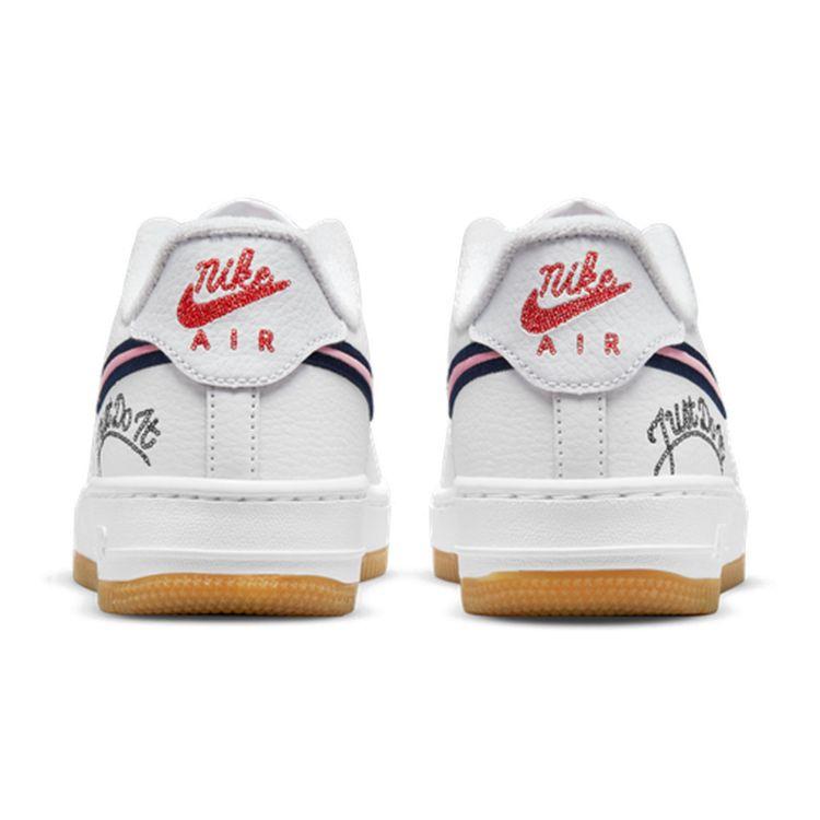 Nike Air Force 1 LV8 GS Pink Glaze Kids Sneakers White Chile-Red Gum-Light-Brown DB4542-100