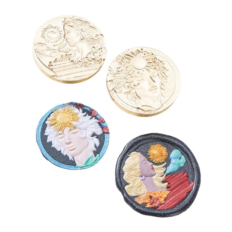 3D Embossed Wax Seal Stamp Head Metal Wax Stamp Head for Valentines Card Birthday Card Invitations Envelope