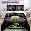 Rick and Morty 3pcs Bedding Set Duvet Cover Closure Includes 1 Duvet Cover & 2 Pillowcases for All Seasons Bedroom Home Dorm Decor