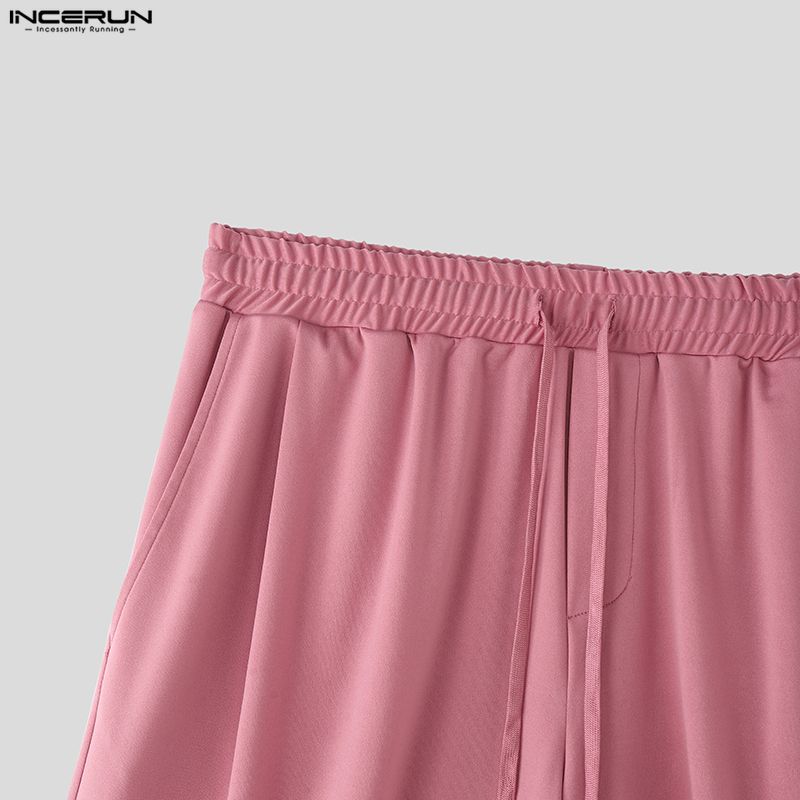 INCERUN Two Piece Suit Men Lapel Neck Short Sleeve T-Shirts Shorts Casual Sports Outfits Sets