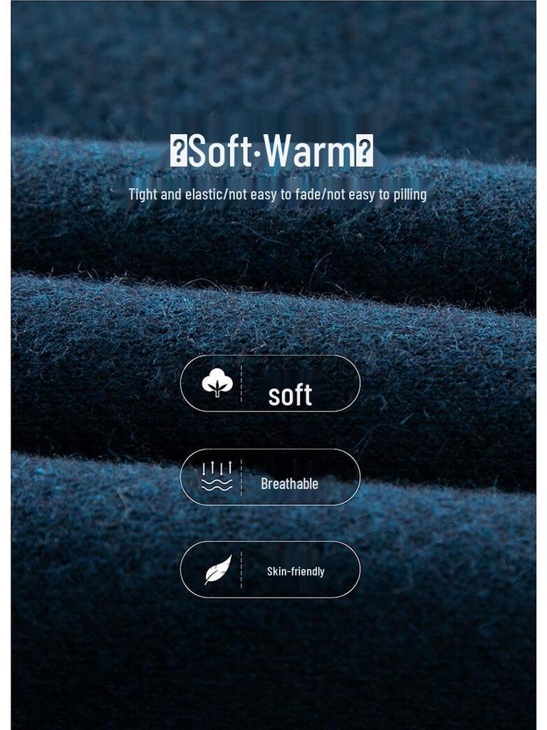 Men's V-Neck Wool Knit Vest - Autumn/Winter Solid Color, Middle-Aged & Elderly Style