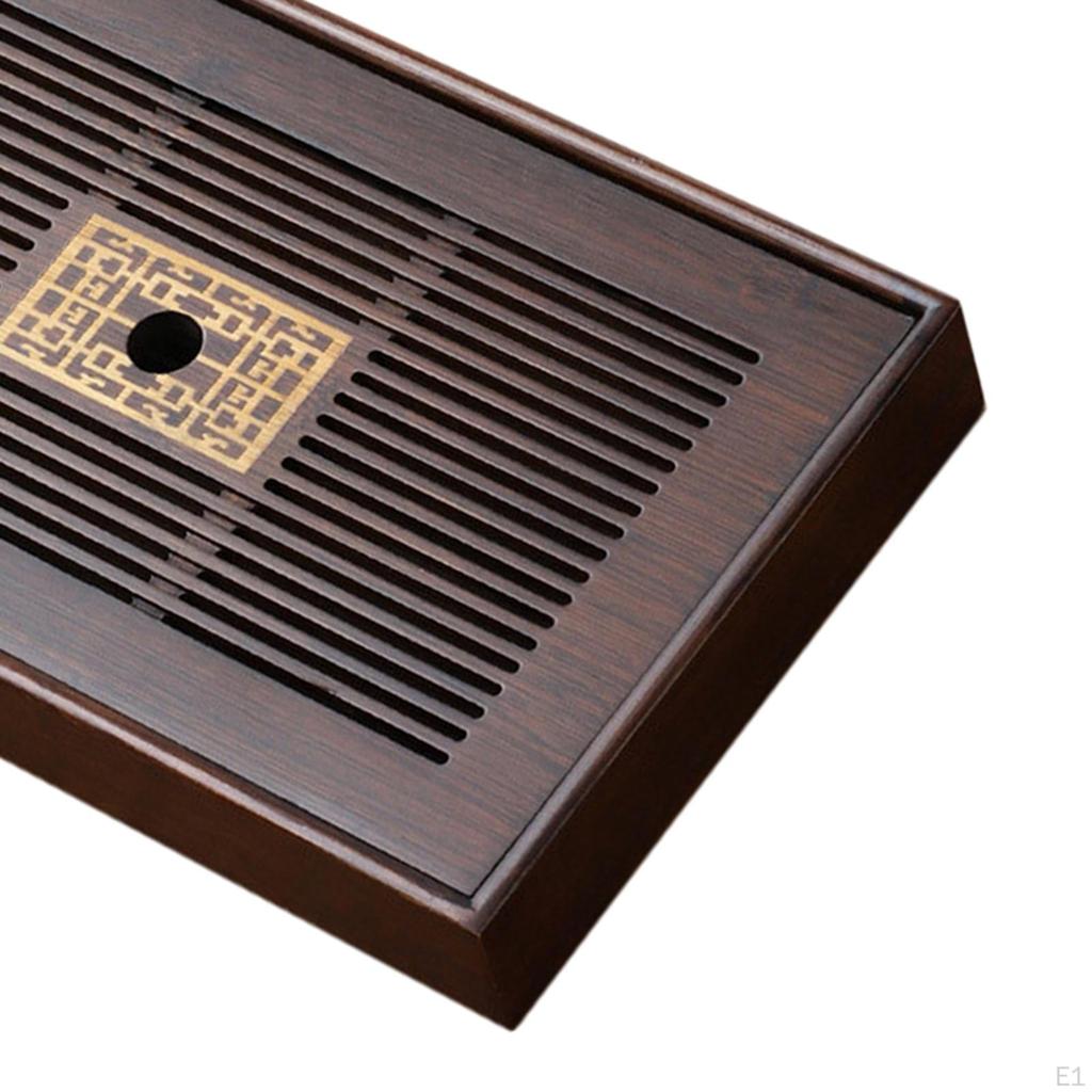 Bamboo , Drainage Type Plate, Tea Set Accessory, Serving Tray for Room