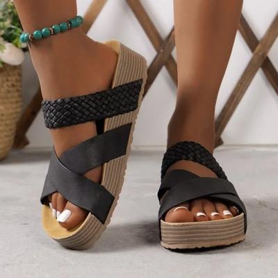 Fashion Ladies Shoes 2025 New Open Toe Women's Slippers Fashion Platform Sandals Summer Footwear Plus Size Comfortable Casual Slippers
