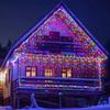 Outdoor Decoration 4m Droop 0.4-0.6m Curtain Icicle Led String Lights 220V EU Plug Garden Xmas Garland Decorative Lights