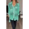 Spring/Summer Loose Swallowtail Shirt with Sexy Print and Asymmetrical Hem