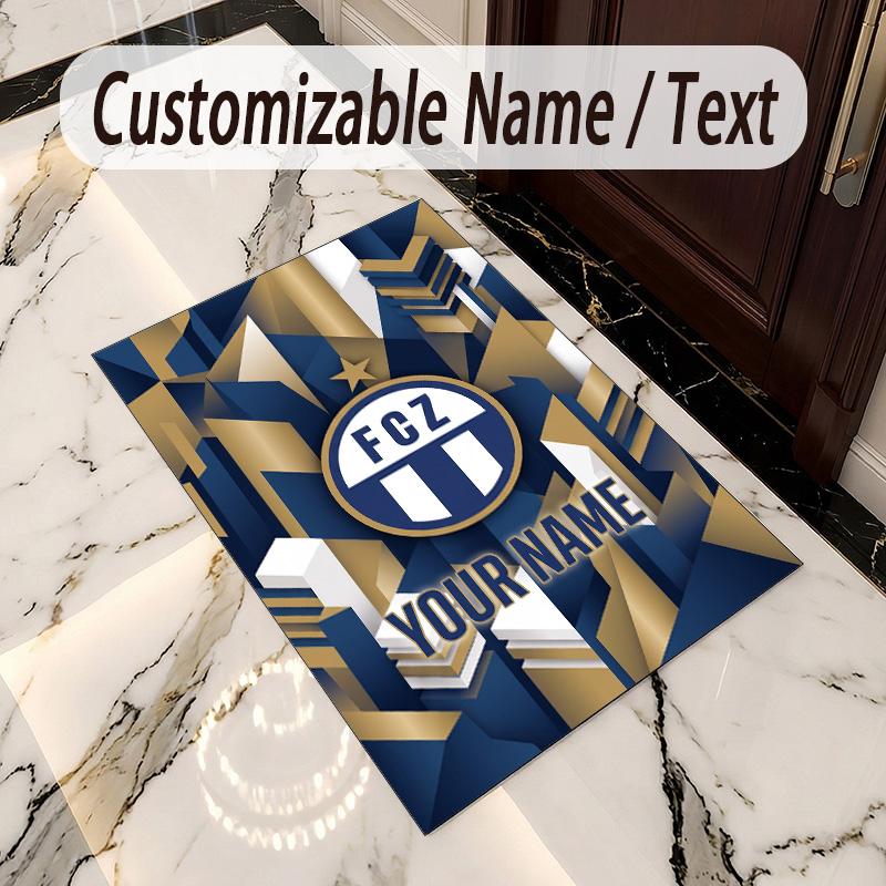 Crystal Velvet Rug FC Zürich Print Custom Name Text Floor Mat Home Decor