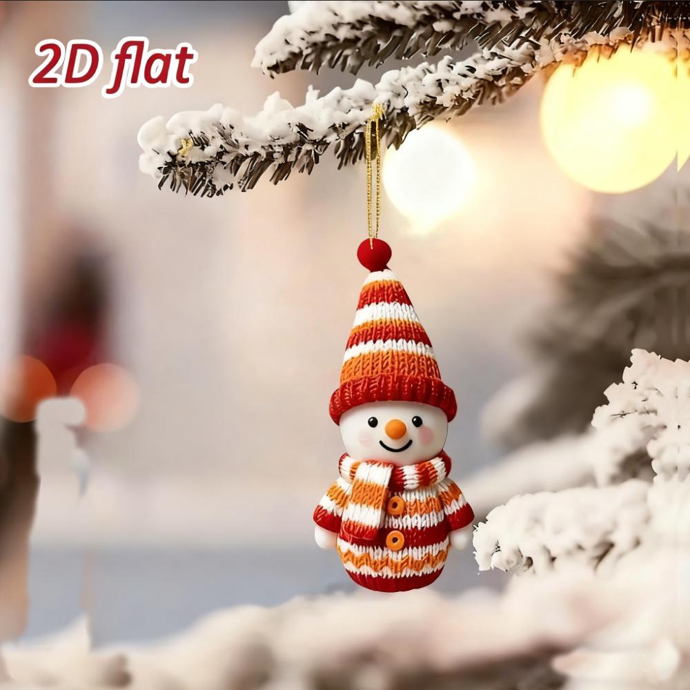 Colorful Christmas Snowman Decorations Acrylic Christmas Tree Pendant  Festive Season