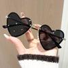 Fashion wear heart-shaped sunglasses Internet celebrity peach heart decorative sunglasses women's new metal personality trendy glasses