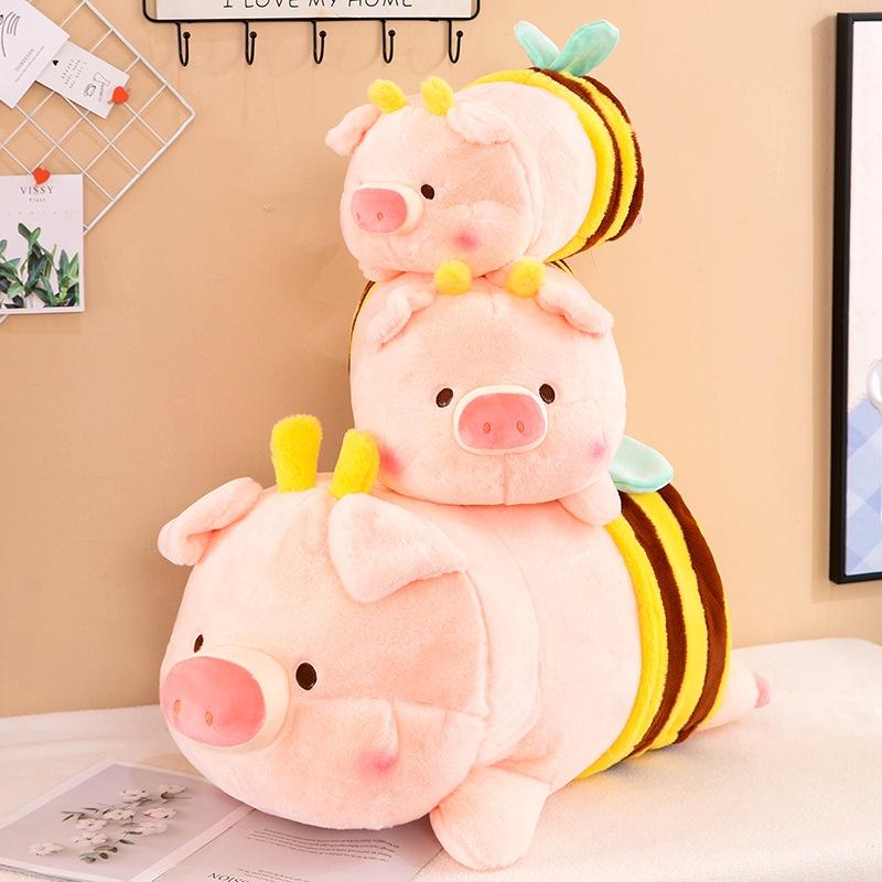 New Bee Pig Plush Toy Transforms Into Pig Doll Children's Companion Pillow Girls' Festival Gift