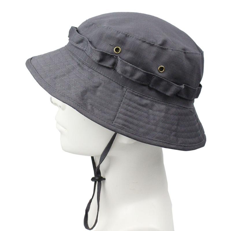 Cappello a secchiello mimetico tattico con visiera corta e tesa rotonda, cappello da pescatore mimetico stile militare, cappello da sole per escursionismo, caccia e attività all'aperto