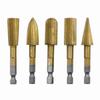 5PCS Woodworking Rotary File 6.35mm Hex Handle High-Speed Steel Special-Shaped File Wood Carving Jade Electric Polishing Head