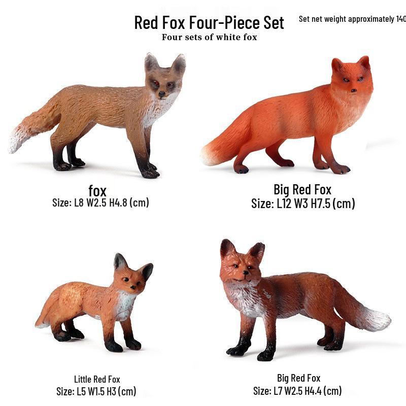 Miniatur-Dschungeltier-Simulationsspielzeug-Set: Reh, Fuchs, Eichhörnchen, Elch, Waschbär, Schwein, Kaninchen