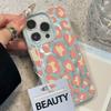 Rosa Leopardenmuster Falttextur Handyhülle Für iPhone 17 Pro Max Air 16E 16 Plus 15 14 13 12 11 Stoßfest Süßigkeiten Bumper Abdeckung