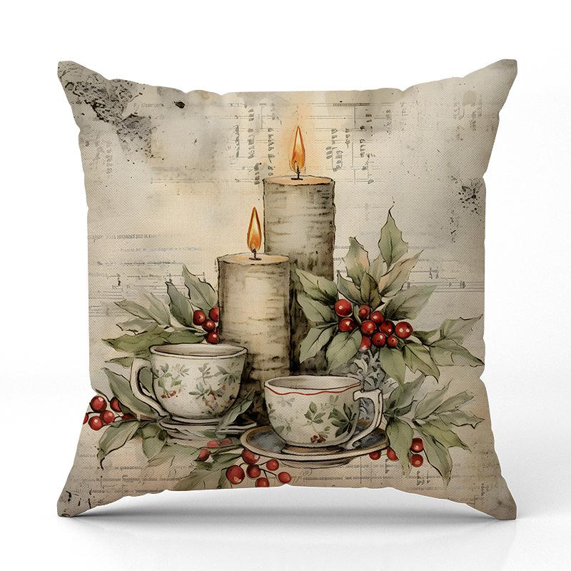 Christmas Snowman Print Pillow Case New Home Sofa Cushion Indoor Versatile Cushion Cushion