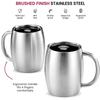 400ml Stainless Steel Double Wall Beer Mug with Handle Lid Portable Office Coffee Milk Cups Big Belly Cup Household Drinkware