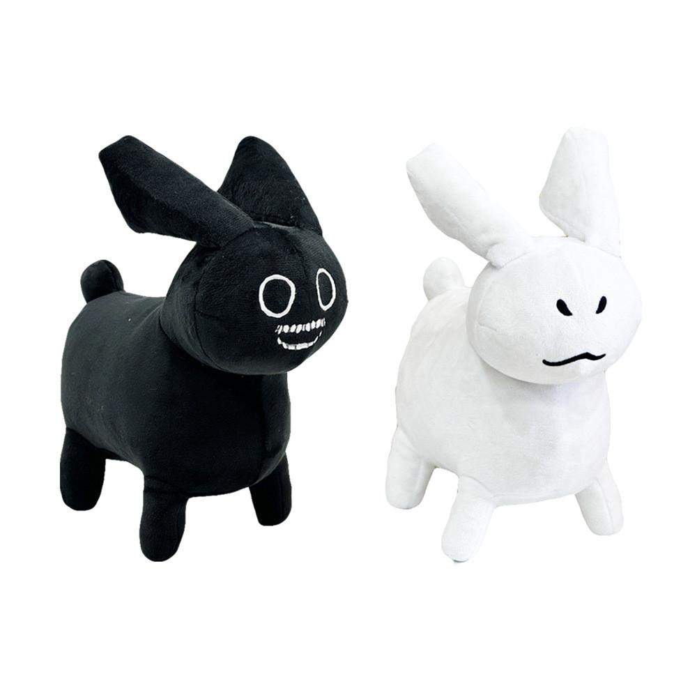 Gubby Plush Black White Red Rabbit Animal Toy With Pp Cotton Filling For Kids And Collectors