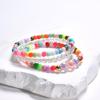 Pack of 8 Trendy Adjustable Bracelets Bohemian Beaded Jewelry with Love Charm Rainbow Colors Gift for Women and Girls