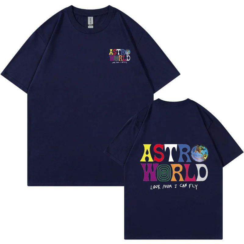 

ASTROWORLD T-shirt Look Mom I Can Fly Letter Print Tops Men Women Print Cotton T-shirts Hip Hop Streetwear Tee Unisex 4XL