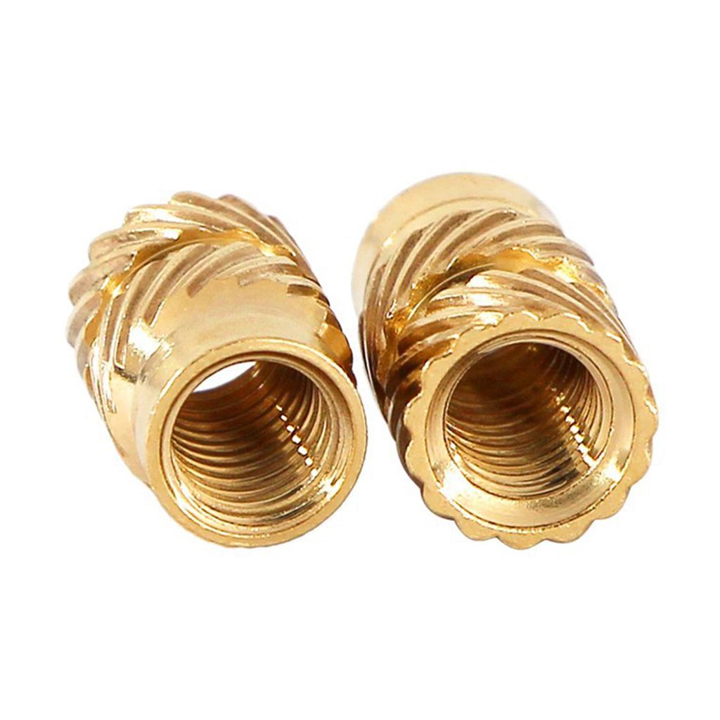 300 Pcs Metric Threaded Inserts 2/2.5/3/4/5/6mm Knurled Female Thread Nuts Inserts Brass Embedding Nuts Durable