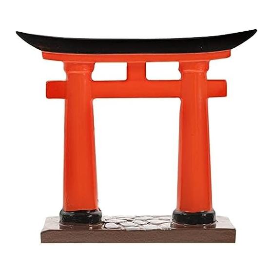 shuangtouling Torii Miniature Shrine Model Shinto Tools Model Lucky Torii Torii Miniature Shrine Ornament Aquarium Decoration Resin Red