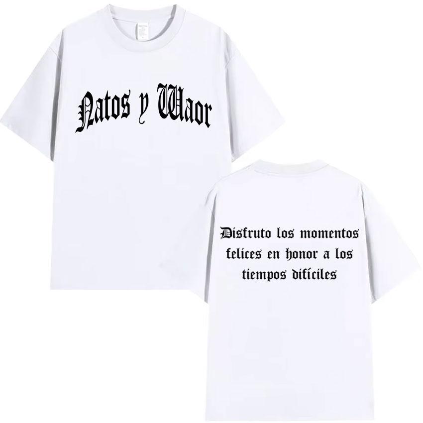 Rapper NATOS WAOR Tour 2025 Pop Shirts Mens Clothes Double Sided Hip Hop Tshirts Summer Oversized Short Sleeves Unisex Tshirt