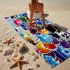 Colorful Cube Creatures Beach Towel, Super Soft Microfiber, Gift for Her/Him, Birthday, for Pool, Beach, Travel, Home Decor Fan gifts