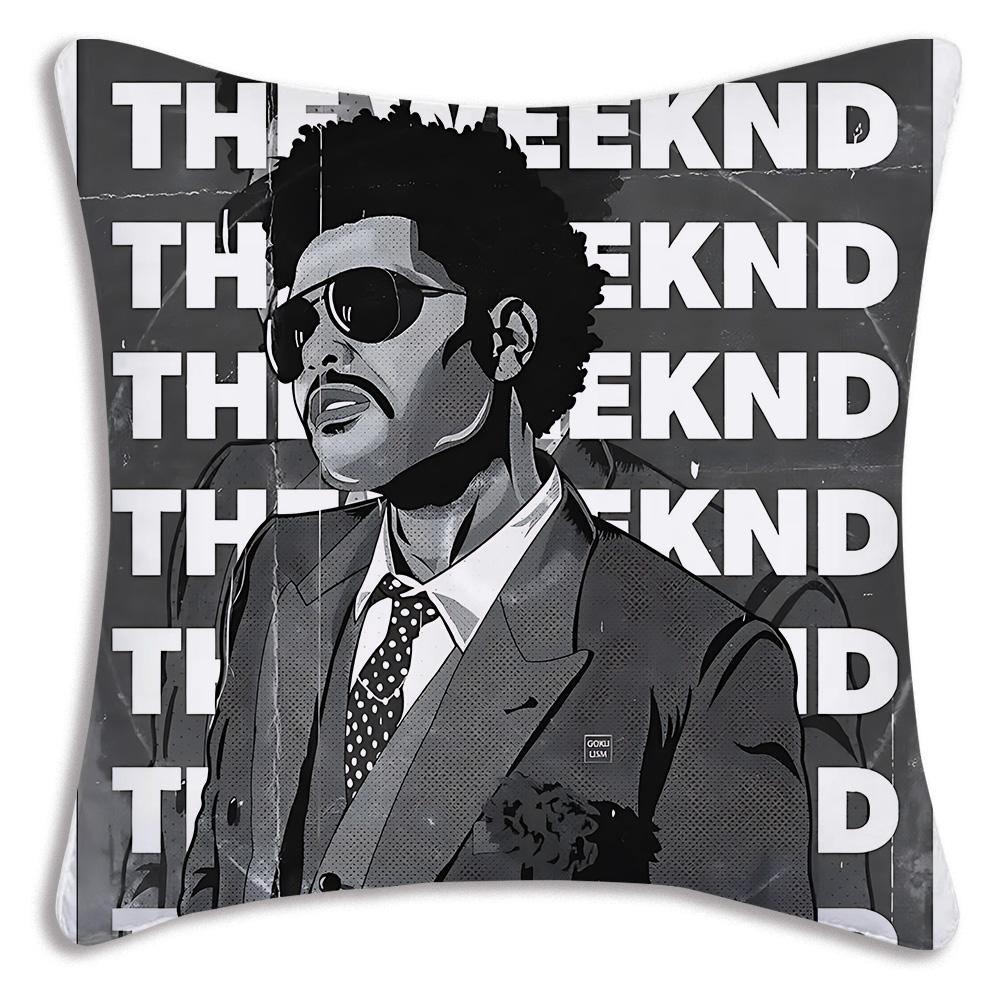 Rapper The W-WeekndS Pillow Covers Cartoon Sofa Decorative Home Double-sided Printing Short Plush Cute Cushion Cover