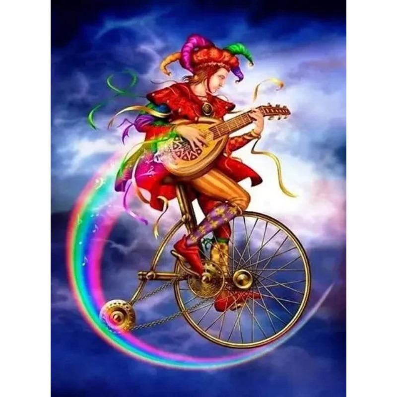 Živé plátno s cirkusovým klaunem Náladové plakáty s akrobatickým žonglérem pro obývací pokoj, dekorace hřiště