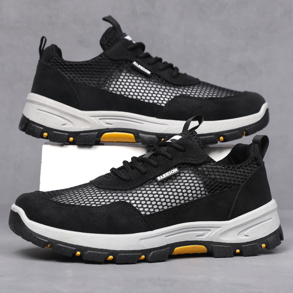 

Summer breathable mesh shoes men s outdoor sports hiking shoes soft sole non-slip comfortable casual middle-aged 45