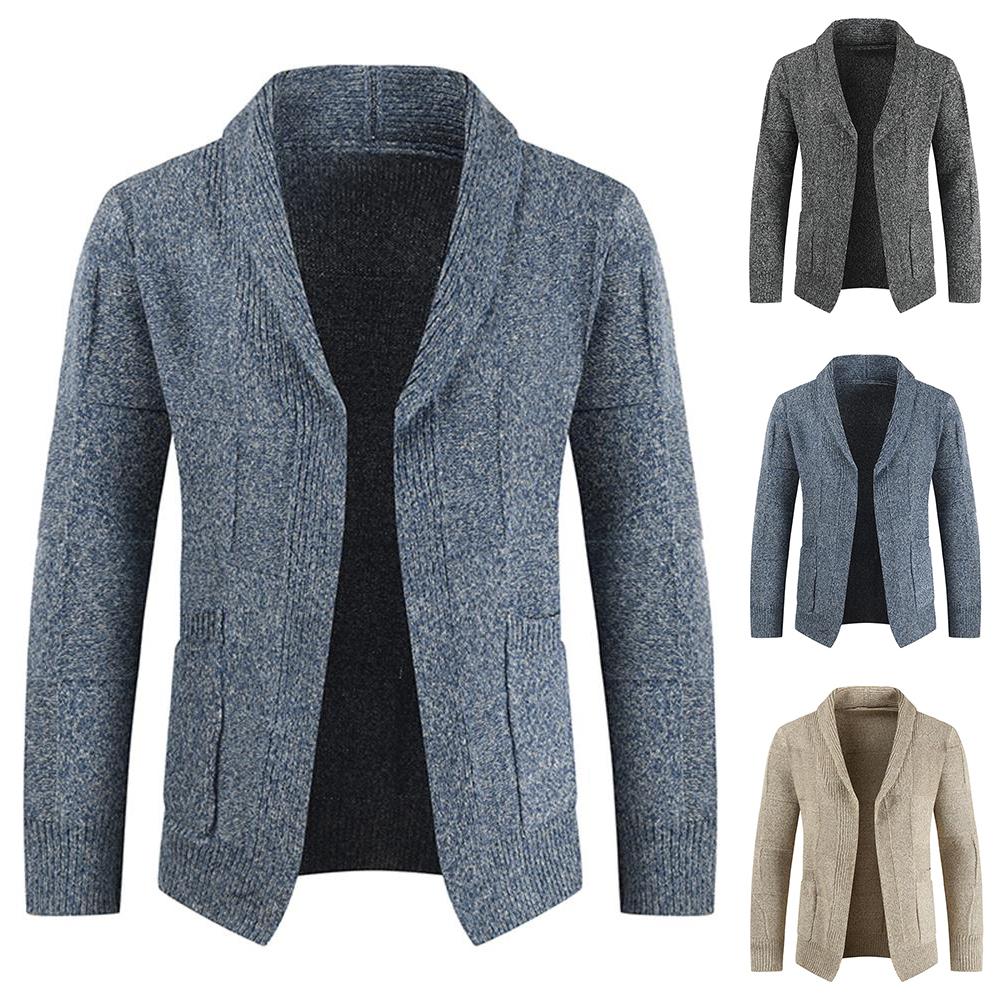 Men's Turn Down Collar Knit Sweater