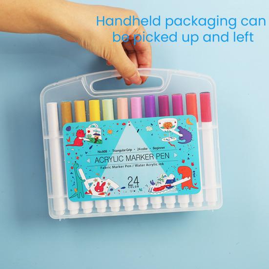 Acrylic Marker Pen Set Colored Marker Pens with Color-coded Caps Non-toxic Artists Students Markers for Drawing Writing School