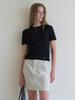 Elssibeui Cotton Mini Skirt_Light Beige