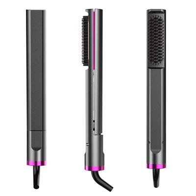 Alisador de Cabelo Profissional 2 em 1 Chapinha Elétrica Escova Anti-Escaldante Pente Quente Ferramenta de Estilo de Cabelo