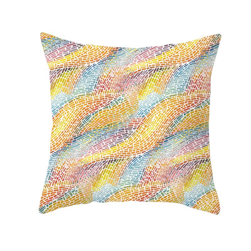 Home Decoration Geometric Space Printed Pillow Cover Colorful and Bright Sofa Cushion Cover