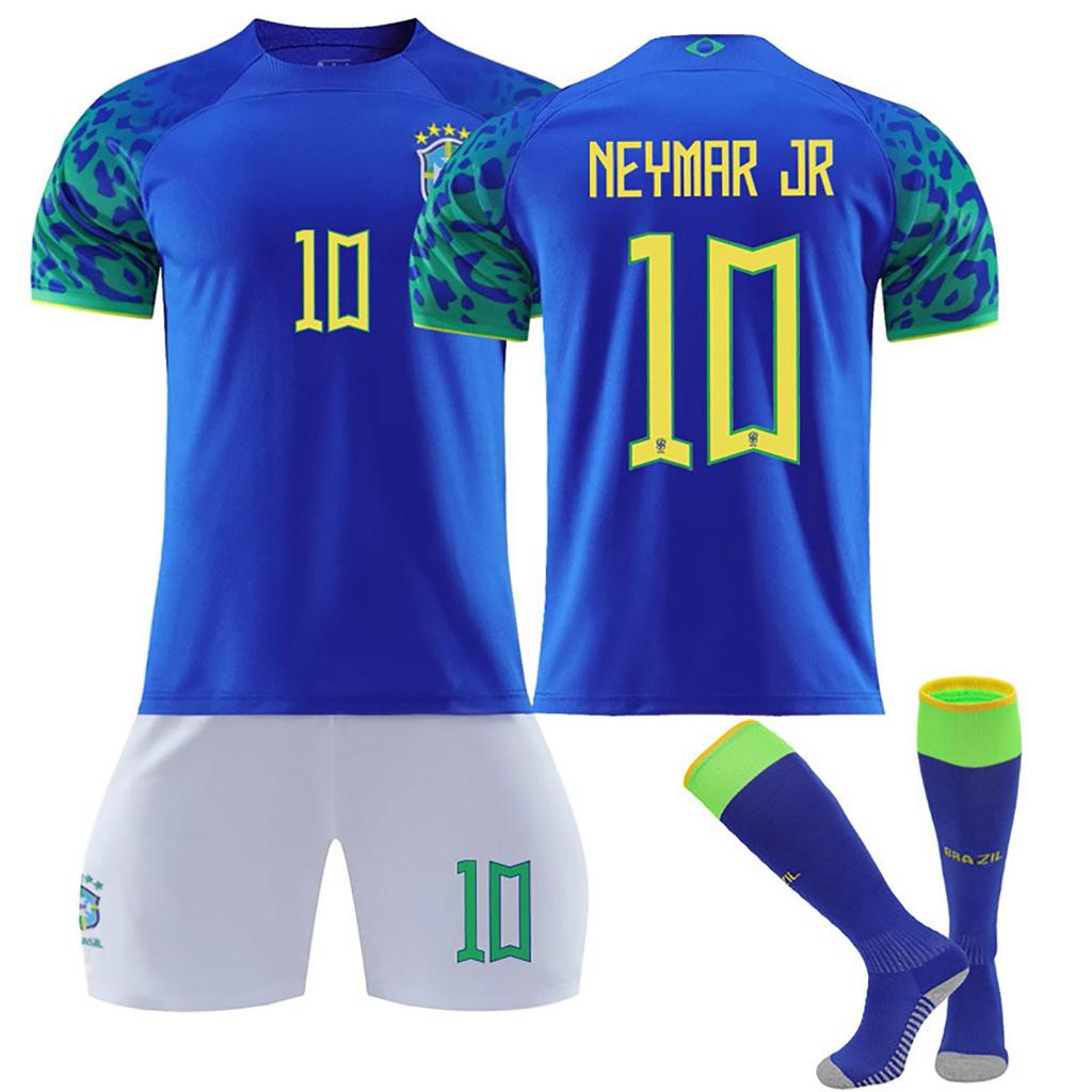 22/23 Brazil Away Jerseys Children's Football Training Suit Set