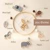 Handcrafted Pinewood Baby Bed Toy Development Toy Easy Install With Forest Animals And Noise Frees Rotating Mechanism